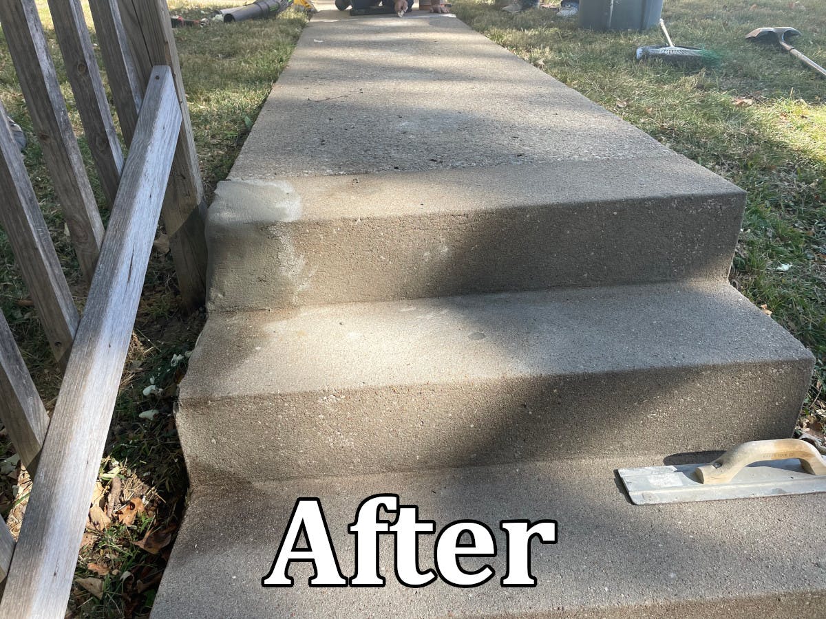 Stairs after leveling