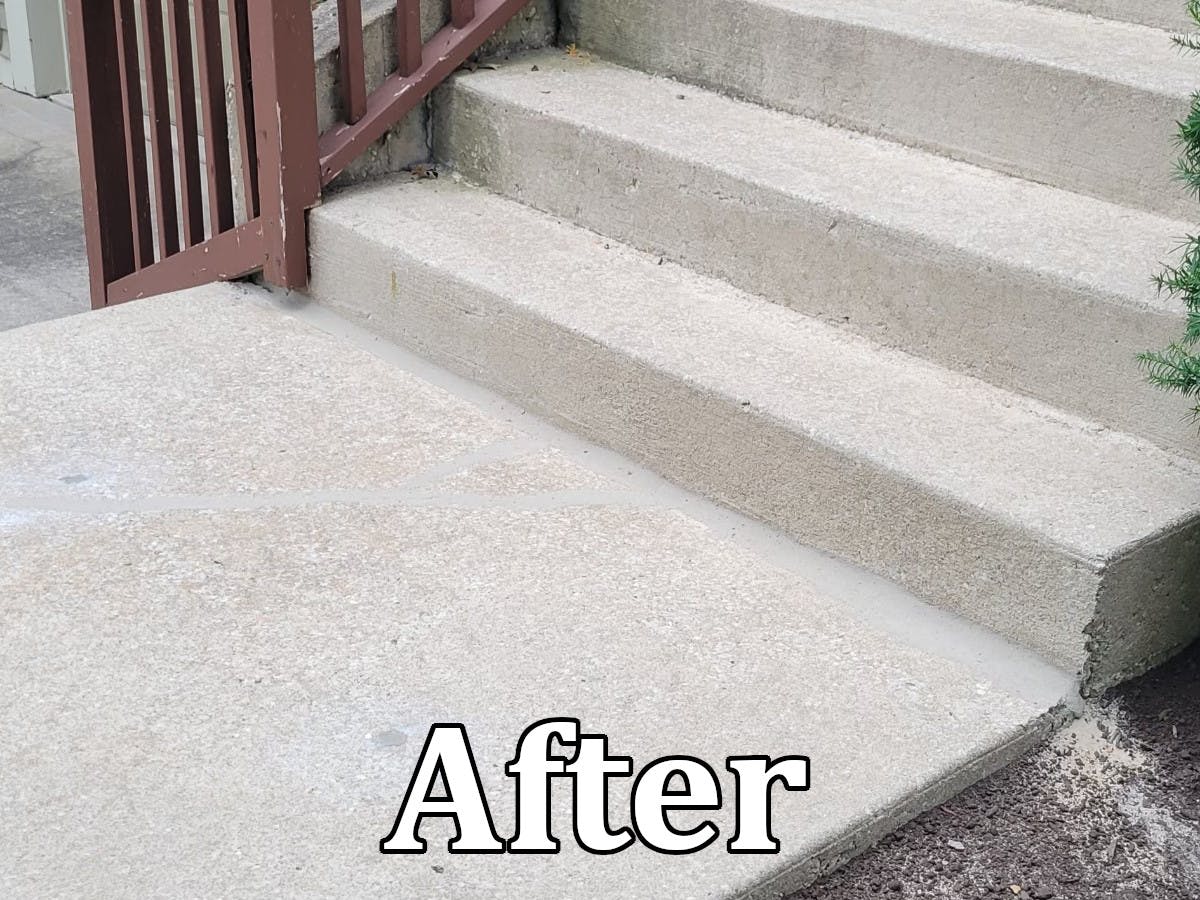 Stairs after leveling
